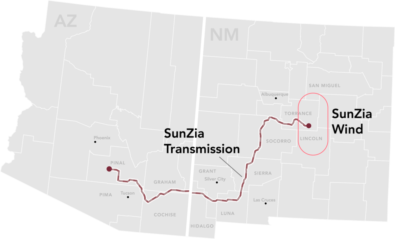 sunzia southwest transmission project map